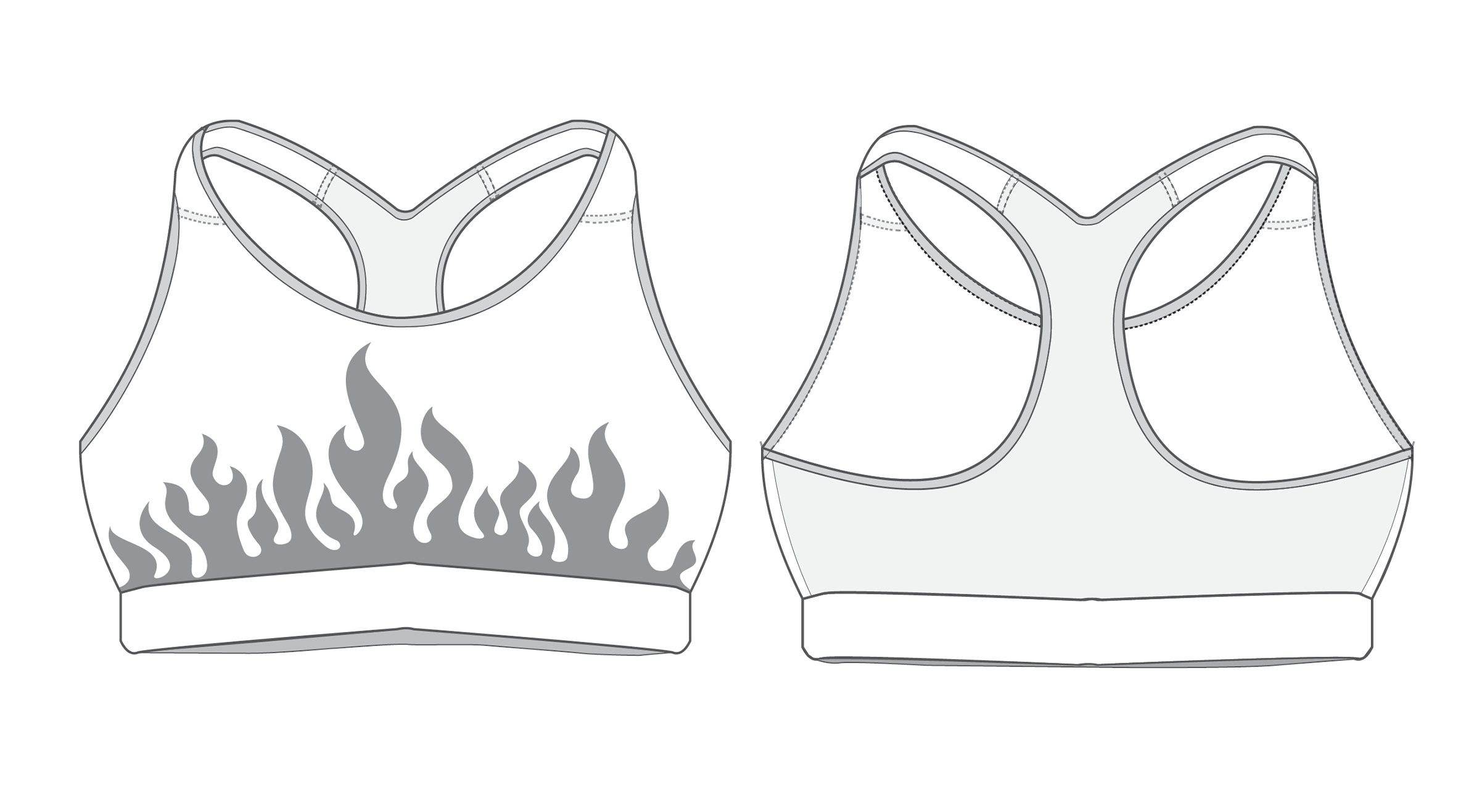 Flame Sports Bra | Custom Sports Bra / Skirts | Boxxerworld