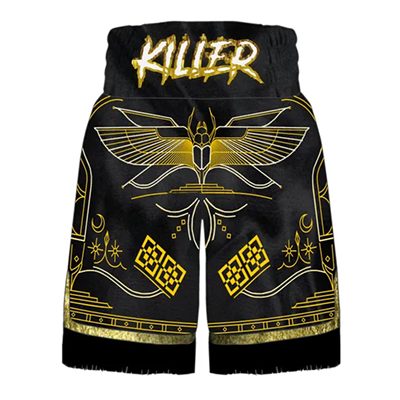 Customisable Egyptian warrior boxing shorts template. Fully sublimated design made for boxers who want unique, performance-ready custom fightwear.