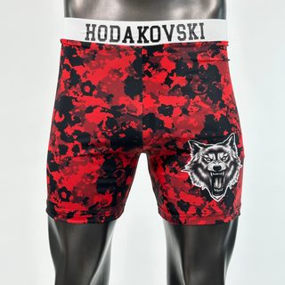 Classic Vale Tudo MMA Red Black Camo Anton Compression Shorts