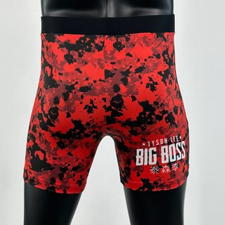 Classic Vale Tudo MMA Red Black Tom Compression Shorts