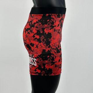 Classic Vale Tudo MMA Red Black Tom Compression Shorts