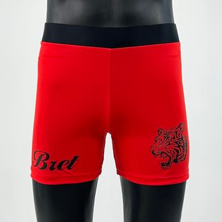 Classic Vale Tudo MMA Red and Black Bret W Compression Shorts