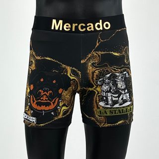 Classic Vale Tudo MMA Black gold Marble Ethen M Compression Shorts