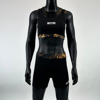 Classic Vale Tudo MMA Black and black gold marble Jessica R Compression Shorts