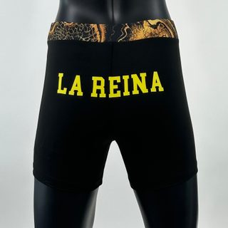 Classic Vale Tudo MMA Black and black gold marble Jessica R Compression Shorts