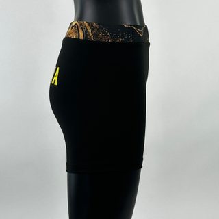 Classic Vale Tudo MMA Black and black gold marble Jessica R Compression Shorts