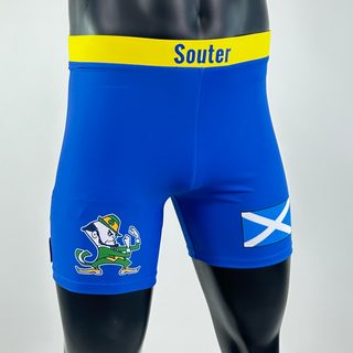 Classic Vale Tudo MMA Mid blue and Yellow Kyle S Compression Shorts