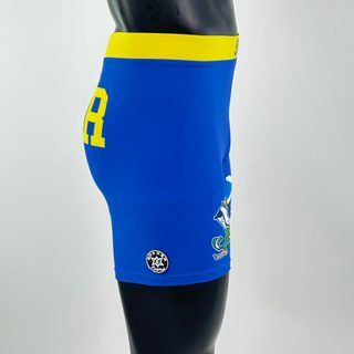Classic Vale Tudo MMA Mid blue and Yellow Kyle S Compression Shorts