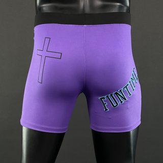 Classic Vale Tudo MMA Dark Purple Matthew F Compression Shorts