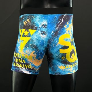 Classic Vale Tudo MMA Blue paint BF Oliver M Compression Shorts