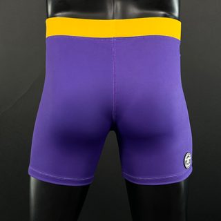 Classic Vale Tudo MMA Purple and Yellow gold Scott S Compression Shorts