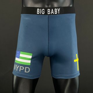 Classic Vale Tudo MMA Midnight blue and black Justin T Compression Shorts