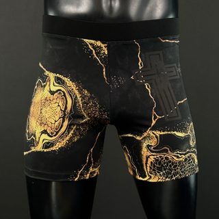 Classic Vale Tudo MMA Black and Gold marble Kalob L Compression Shorts