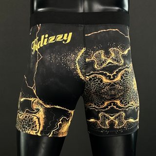 Classic Vale Tudo MMA Black and Gold marble Kalob L Compression Shorts