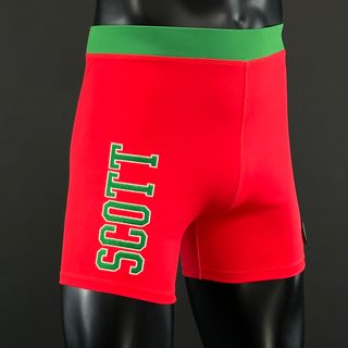 Classic Vale Tudo MMA Red & Green Baylin H. Compression Shorts