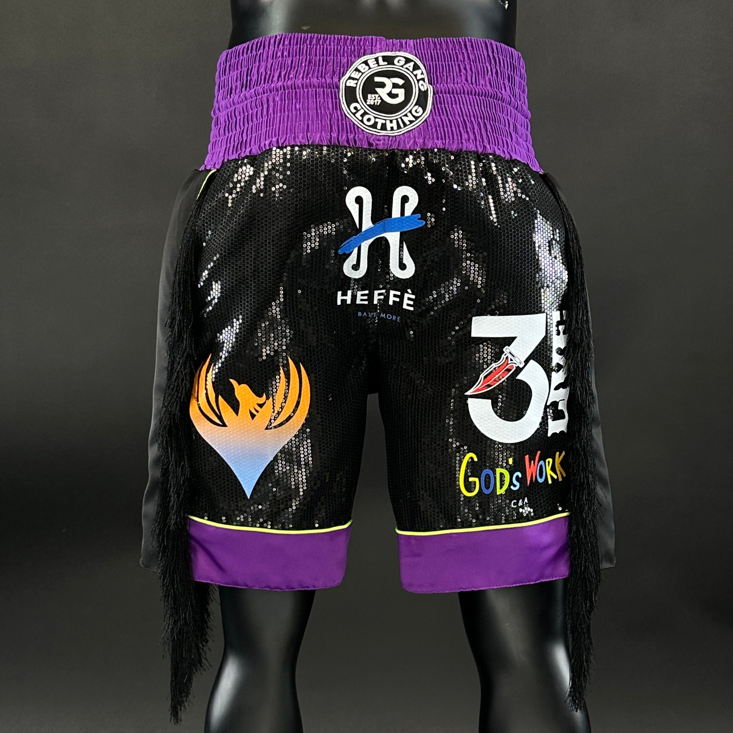 Panel Long Tassels BX Tyrell 185793 Custom Boxing Shorts & Trunks