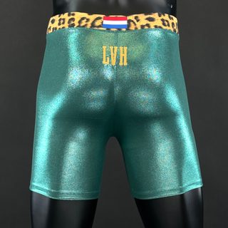 Classic Vale Tudo MMA (Short)  Green foil dot and Burnt gold Valentijn V Compression Shorts