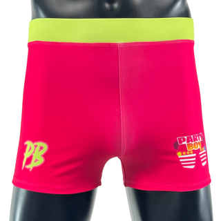 Classic Tudo (Women) Pink and neon yellow green George L Compression Shorts