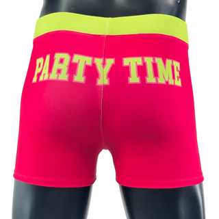 Classic Tudo (Women) Pink and neon yellow green George L Compression Shorts
