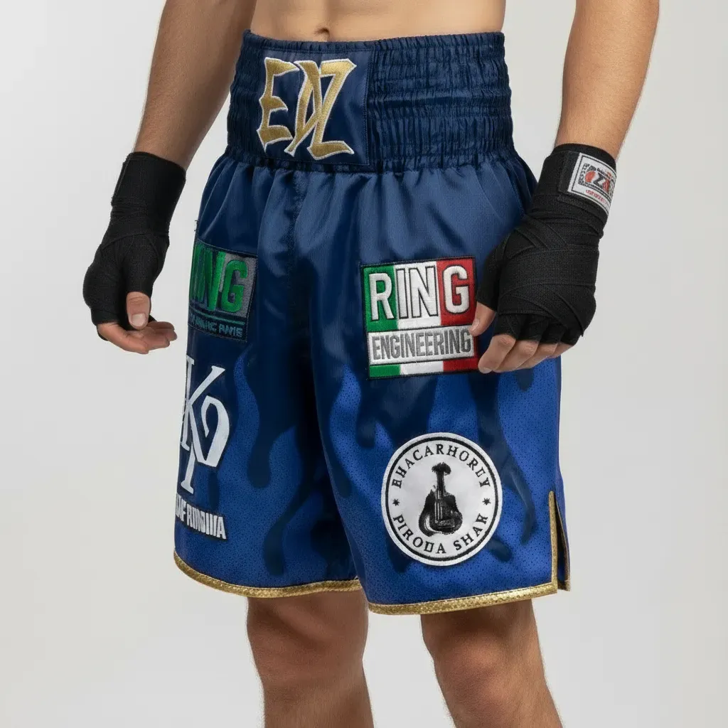 Fire BX Oliver Navy blue & blue 193834 Custom Boxing Shorts & Trunks