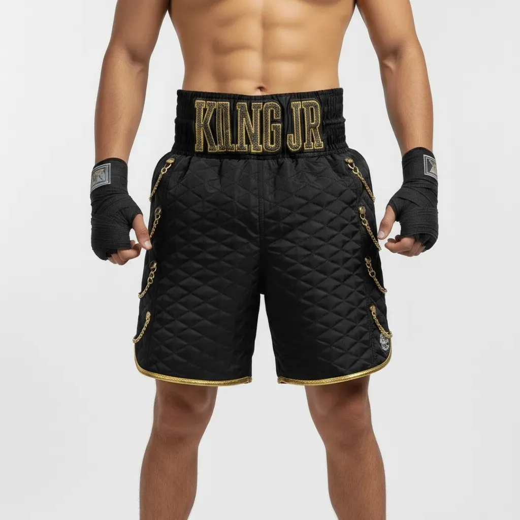 SOLDIER BX Walid Black & Gold 193440 Custom Boxing Shorts & Trunks