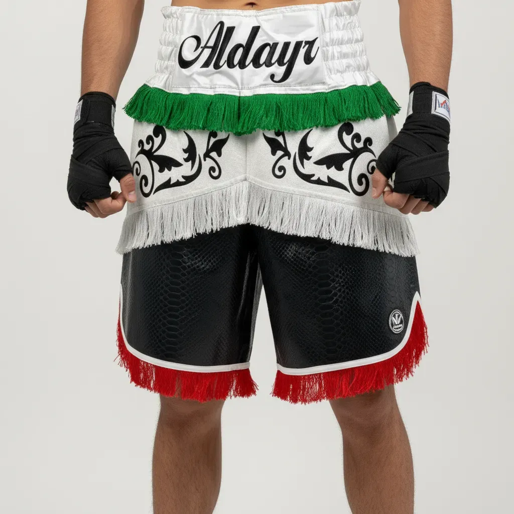 Wild West Bx Aldayr Black & White 193829 Custom Boxing Shorts & Trunks