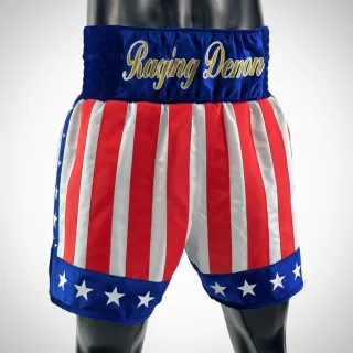 CREED BX Daishaun White-Red-Blue 193673 Custom Boxing Shorts & Trunks