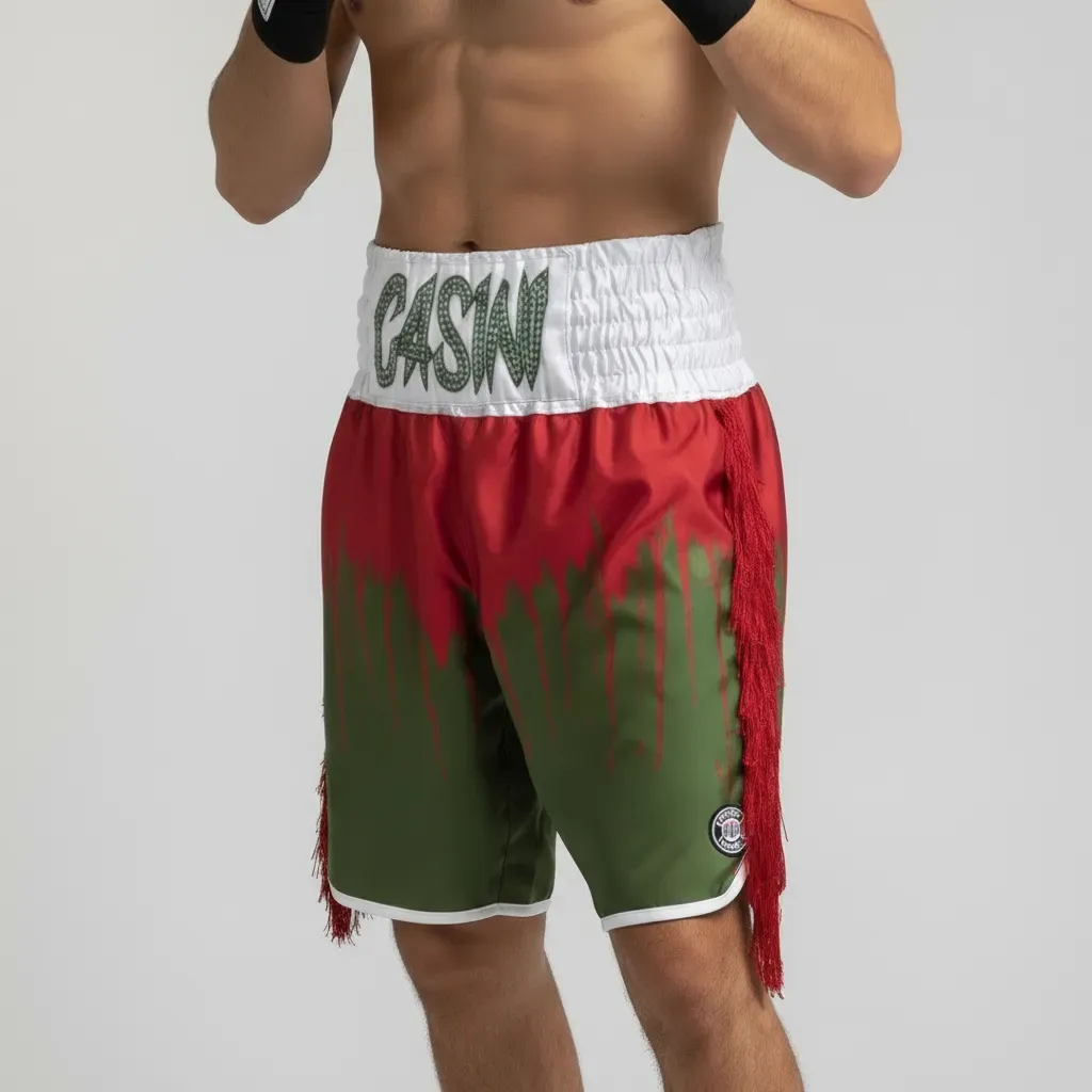 Shine bright BX Patrizio Dark red & Army green 193616  Custom Boxing Shorts & Trunks