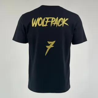 Custom boxing t-shirt in black with wolf logo and glitter name print
