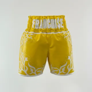 Growth BX Francois Yellow & White 192332 Custom Boxing Shorts & Trunks