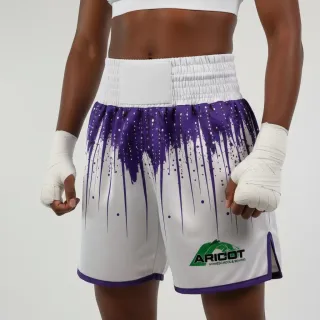 Shine bright BX Carlos White & Purple 192556 Custom Boxing Shorts & Trunks