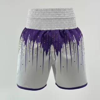 Shine bright BX Carlos White & Purple 192556 Custom Boxing Shorts & Trunks