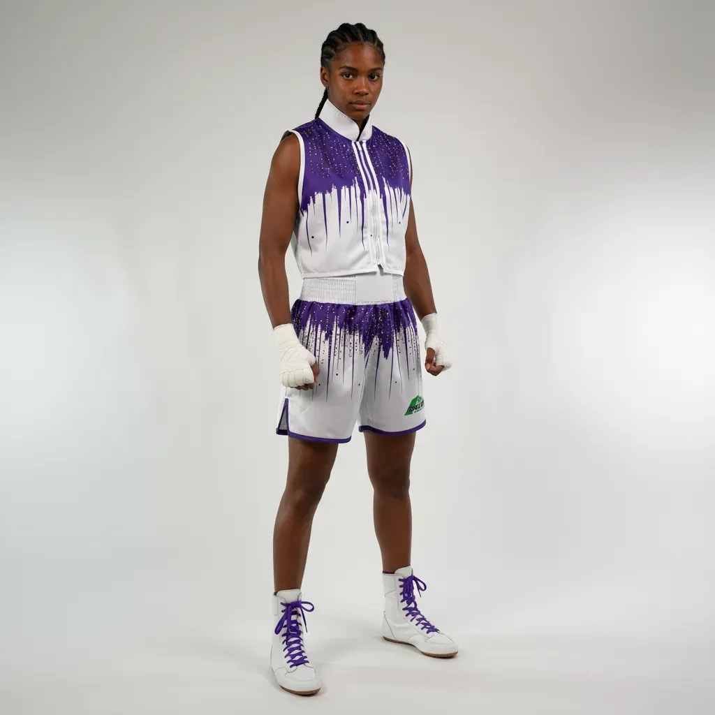 Shine Bright Cropped Jacket Carlos White & Purple 192556 Jackets