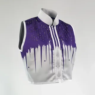 Shine Bright Crop JKT White & Purple Jorge C Jackets