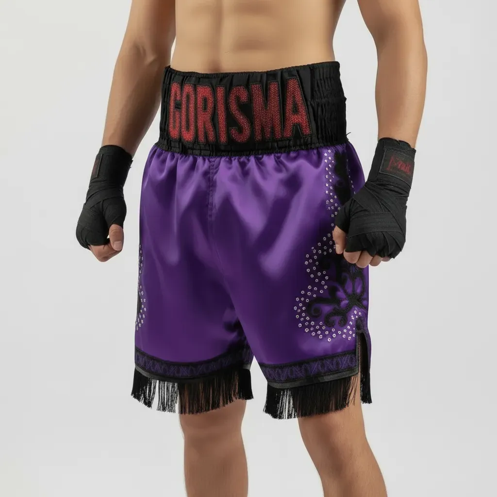 GGG BX Abraham Purple & Black 193944 Custom Boxing Shorts & Trunks