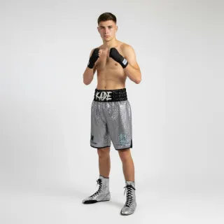 Custom boxing shorts Classic design in silver and black sequins