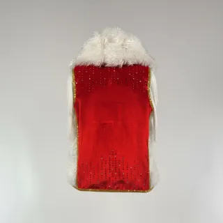 Custom boxing jacket Side Stripe design in red velour with faux fur and crystals