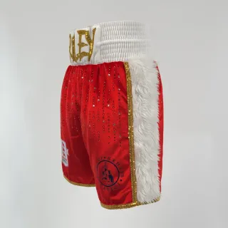 Side Stripe BX Danny Red&White&Gold 192628 Custom Boxing Shorts & Trunks