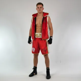 Side Stripe BX Danny Red&White&Gold 192628 Custom Boxing Shorts & Trunks