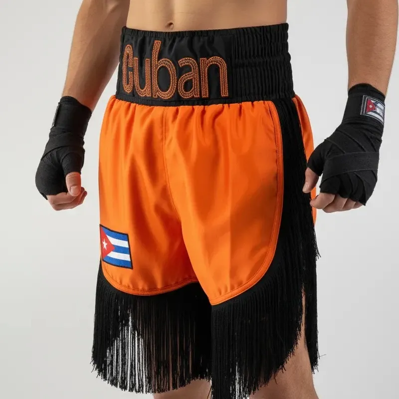 Lorenzo BX Old David Orange & Black 194733 Custom Boxing Shorts & Trunks