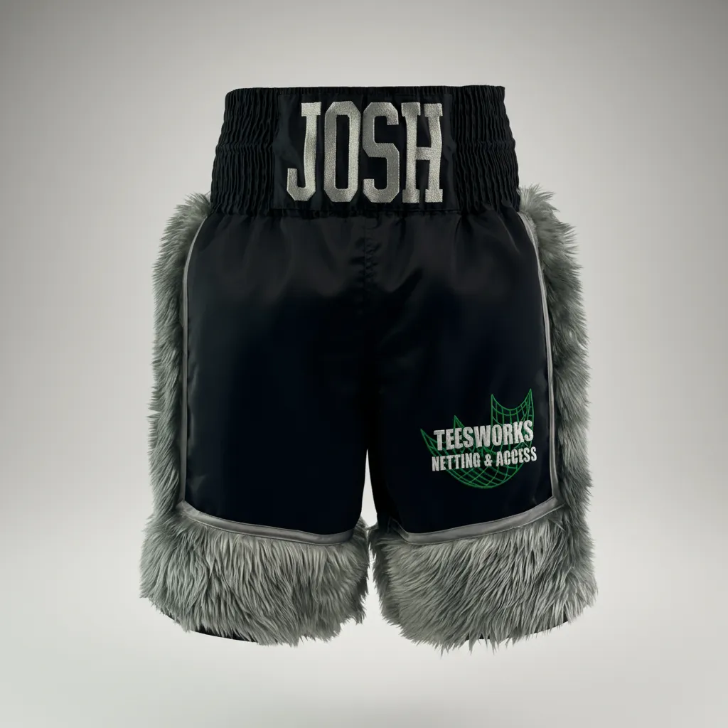 BOMBER BX Josh Black & Grey 193657 Custom Boxing Shorts & Trunks