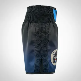 custom boxing shorts navy to black satin with embroidery