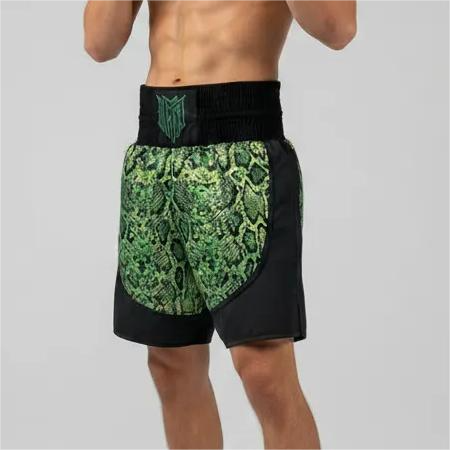 Lorenzo BX Malachi Green Snake Print&Black 195104 Custom Boxing Shorts & Trunks