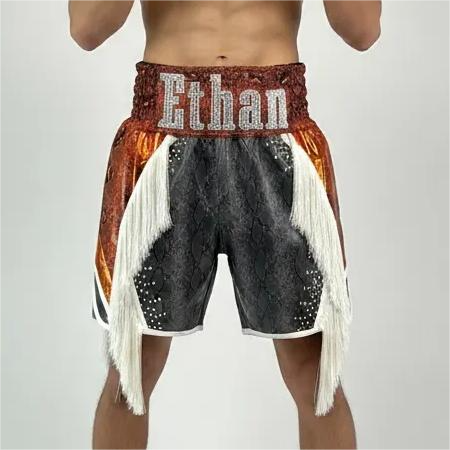 Haymaker BX Ethan Grey-Orange-White 184196 Custom Boxing Shorts & Trunks