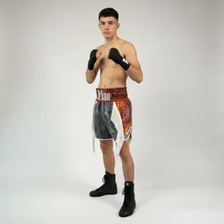 Haymaker BX Ethan Grey-Orange-White 184196 Custom Boxing Shorts & Trunks