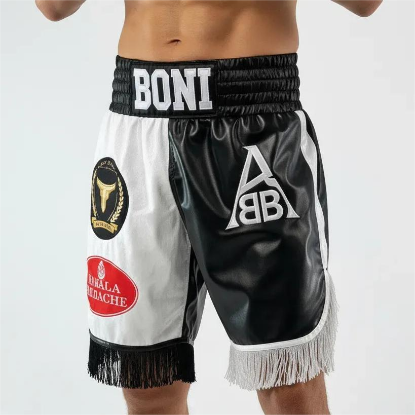 Haringey BX Abdoul White & Black 193047 Custom Boxing Shorts & Trunks