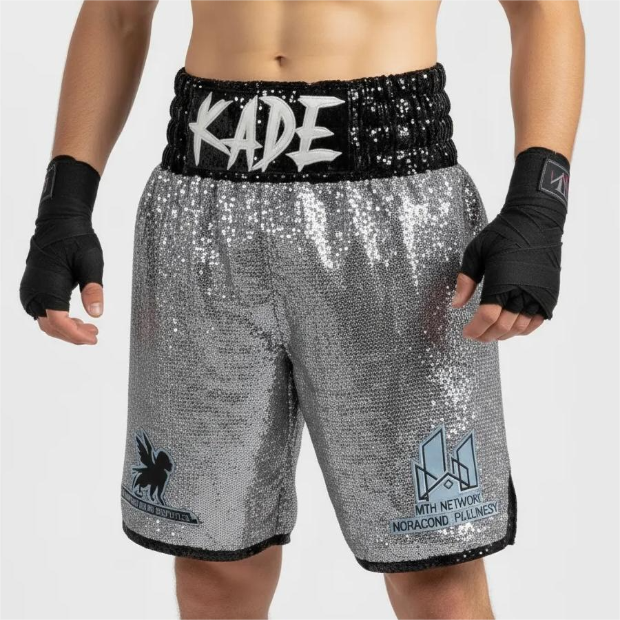 Classic BX Gemma Silver & Black 194128 Custom Boxing Shorts & Trunks