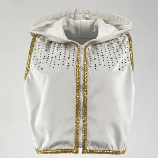Classic Women's Crop JKT White & Gold Kaitlin L Jackets