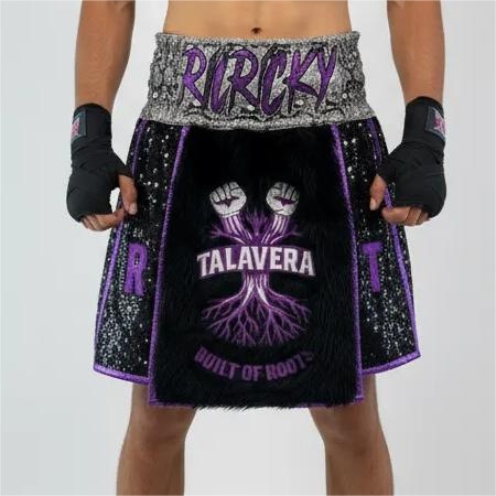 Warrior GLA Ricky Black & Purple & Grey 193773 Gladiator Shorts