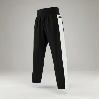 custom kickboxing trousers black and white satin with side stripe